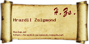 Hrazdil Zsigmond névjegykártya
